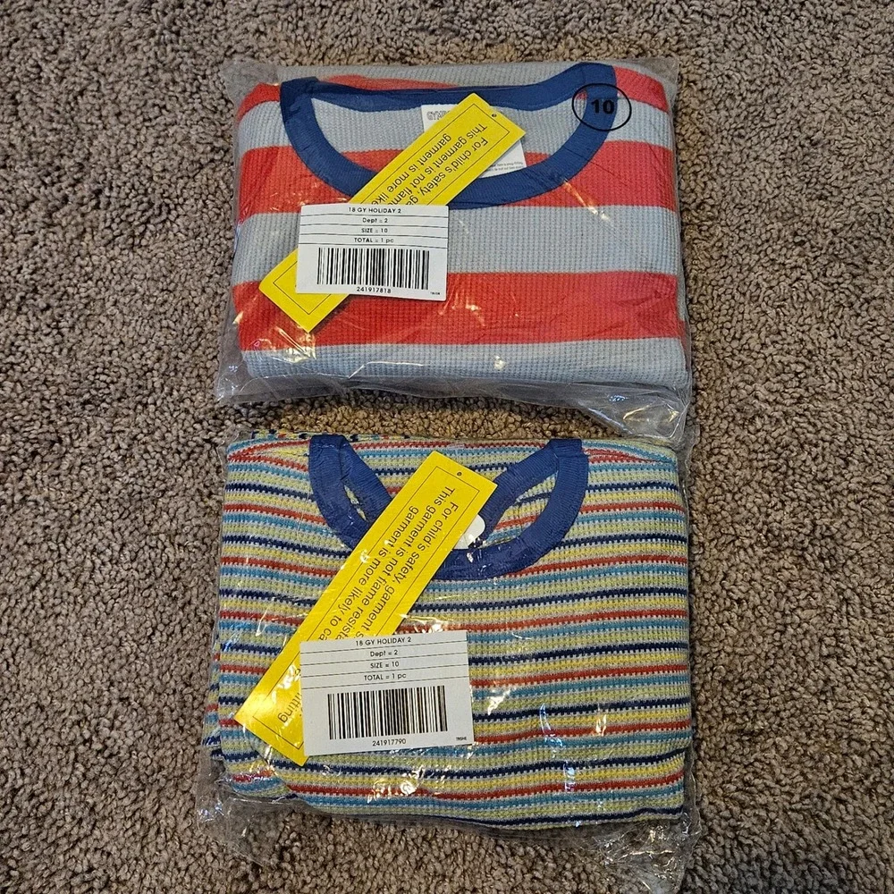 Gymboree Pajama Set Kids Size 10‎ Lot of 2 Thermal Gymmies NEW Waffle Knit PJ